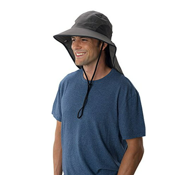 Black Sun Protection Zone Unisex Adjustable Outdoor Booney Hat 100 SPF UPF 50+